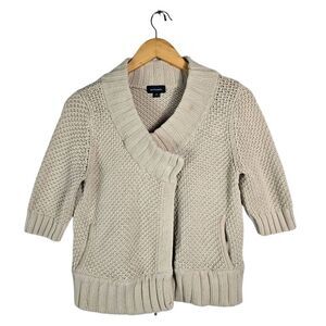 Witchery Cream Knit Cardigan – Textured Soft Knit, Shawl Collar Size M